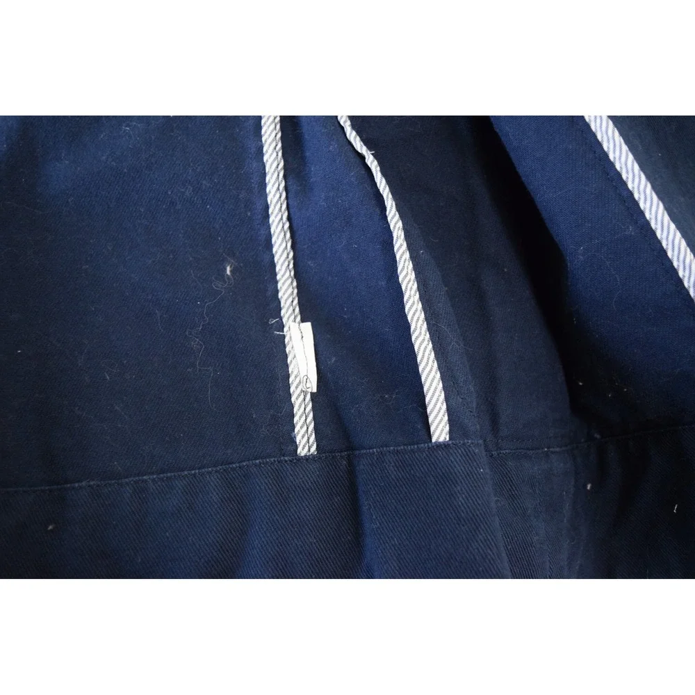 J.Crew Twill Pea Coat 6 Navy Blue Double Breasted White Button Cotton Womens - Picture 5 of 5